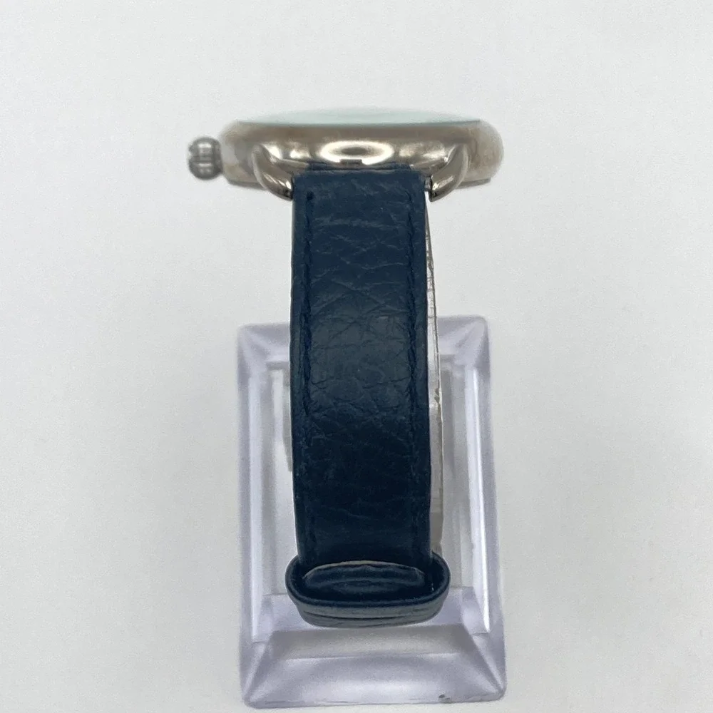 Anne Klein Women's Watch 33mm Silver Tone Easy Reader Leather New Battery 8